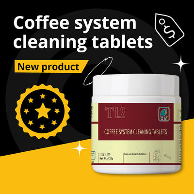 Aanpasbare schoonmaaktabletten voor koffieapparatuur 50% actieve bestanddeelgehalte 18 Telling